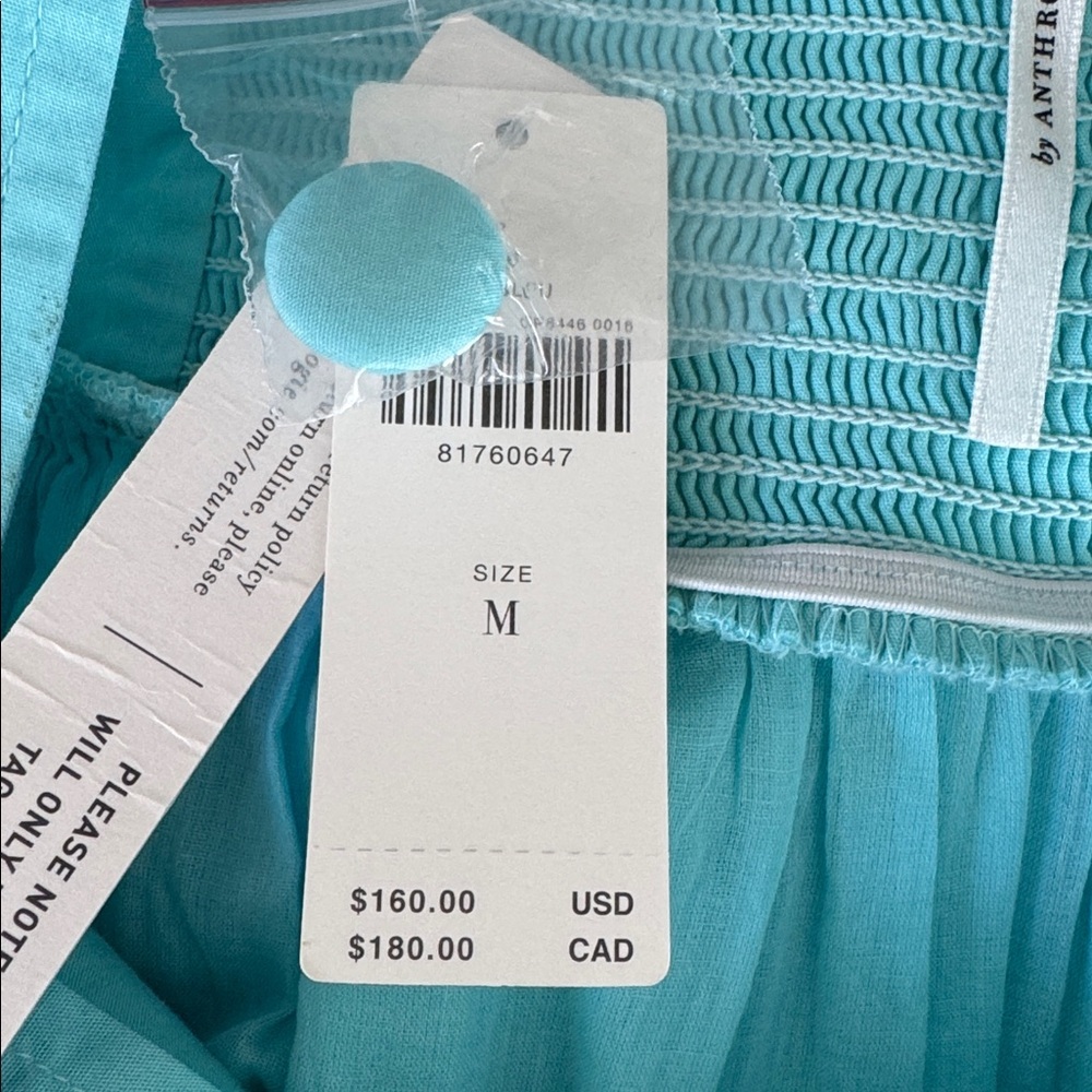NWT Anthropologie By Anthropologie Square-Neck Tiered Dress Size M - Picture 12 of 14
